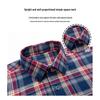 Romon Men's Brushed Cotton Plaid Long Sleeve Casual Shirt