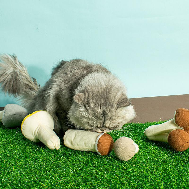 Catnip Plush Finger Toys with Rattle Paper - Pet Educational Chew Toys