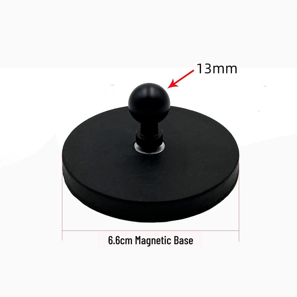 17mm Ball Head Magnetic Phone Holder with Aluminum Rod and Suction Cup Mount for Car