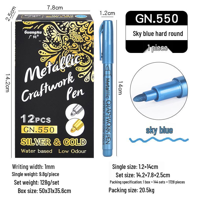 Guangna Gold & Silver Soft Tip Metal Craft Pen - Signature & Graffiti Marker