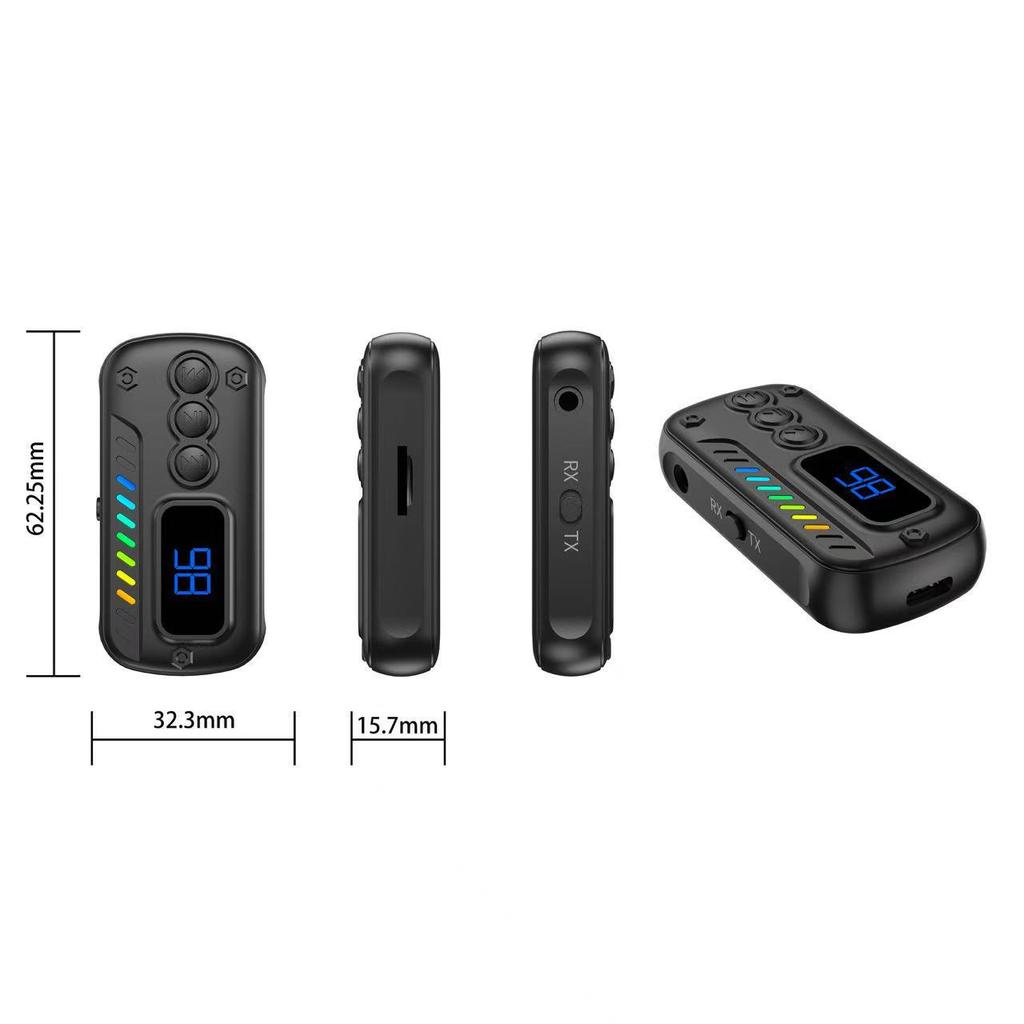 Bluetooth 5.3 Transmitter & Receiver for Car, TV, Computer, Speaker, Mobile Phone, Headphones