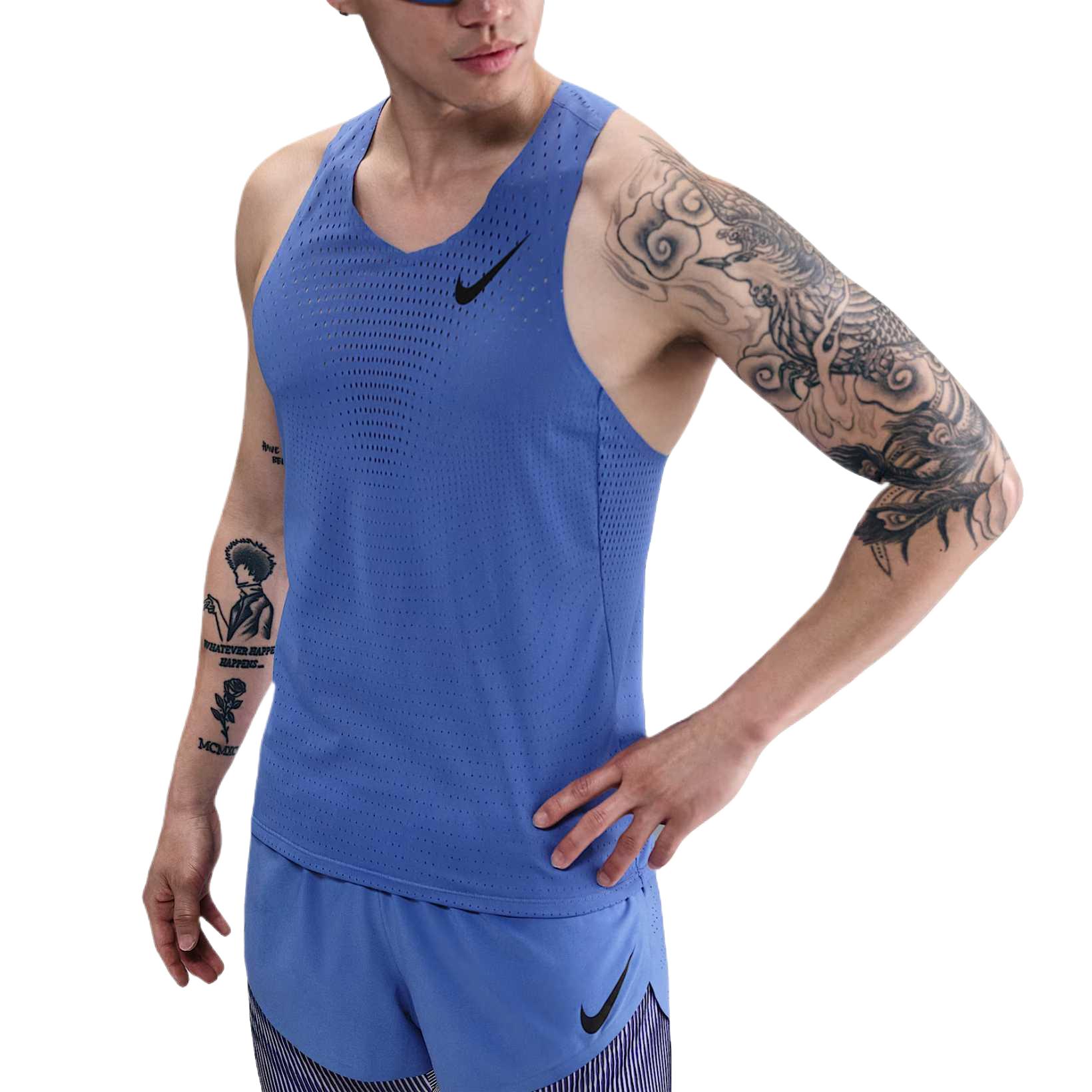 

Nike Aeroswift Dri-Fit Adv Comfortable Fashion Simple Versatile Vest Men Tops Blue FN4232-411 L