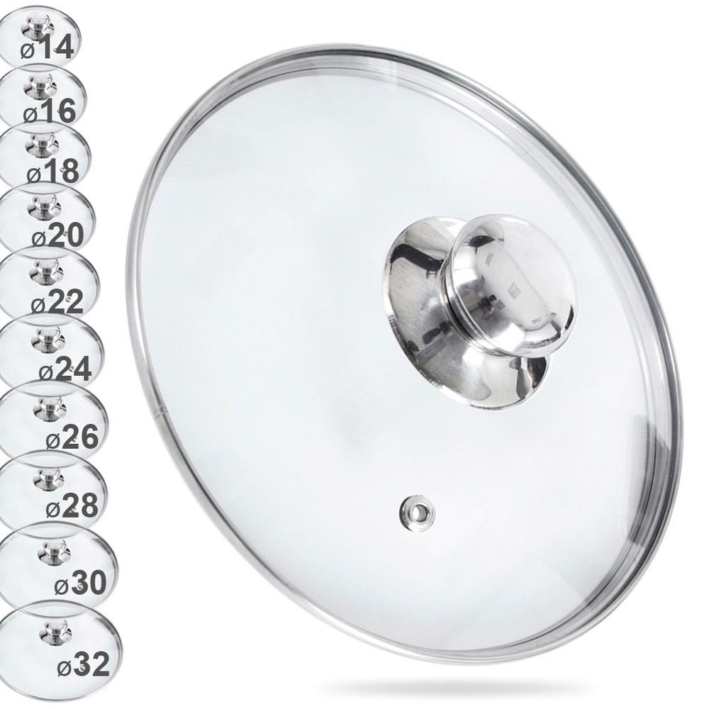 Orion 22cm Universeller Glasdeckel mit Edelstahlrand und Dampfloch
