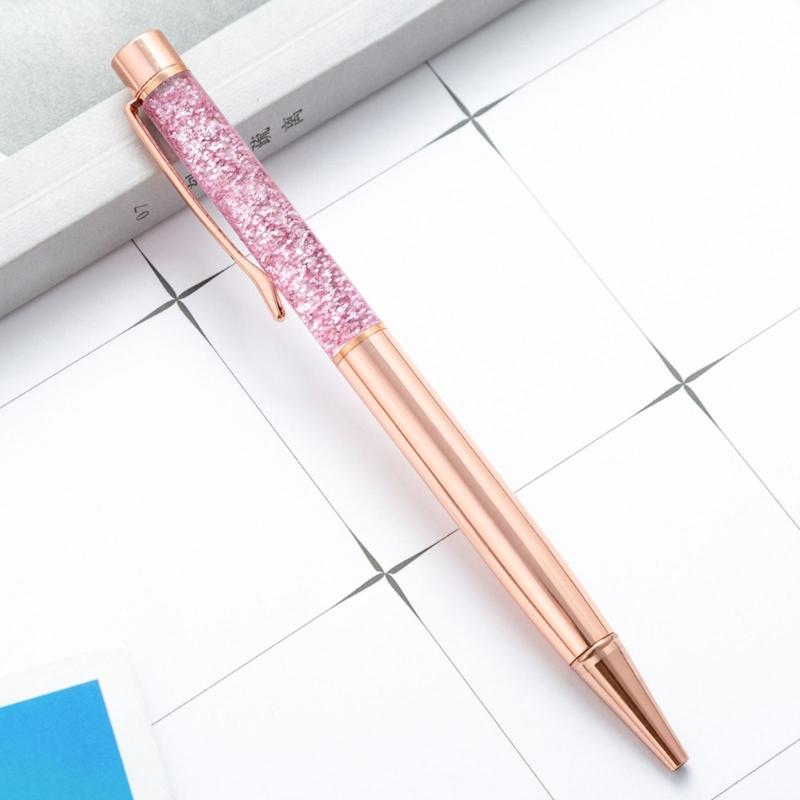 5Pcs Sequins Drift Sand Ballpoint Pens Refillable Metal Ballpoint Pens 1.0MM Tip for Daily Writing and Note Taking
