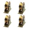 4pcs Sliding Door Pulley V Groove Wheel Heavy Duty Rigid Caster For Inverted Track Sliding Gate Roller Wheel Bearing Rollers