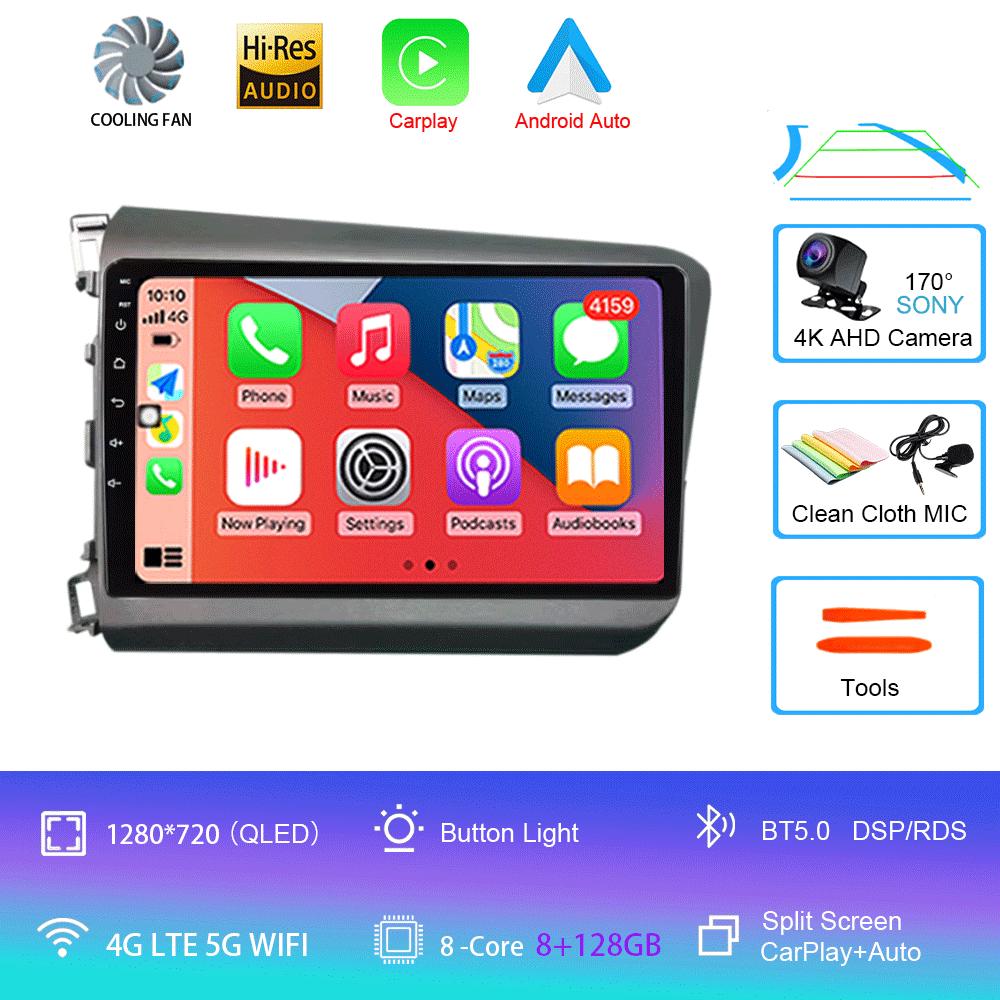 Android 14 For Honda Civic 2012 2013 2014 2015 Car Radio Multimedia Video Player Navigation Stereo GPS Carplay Android Auto WIFI