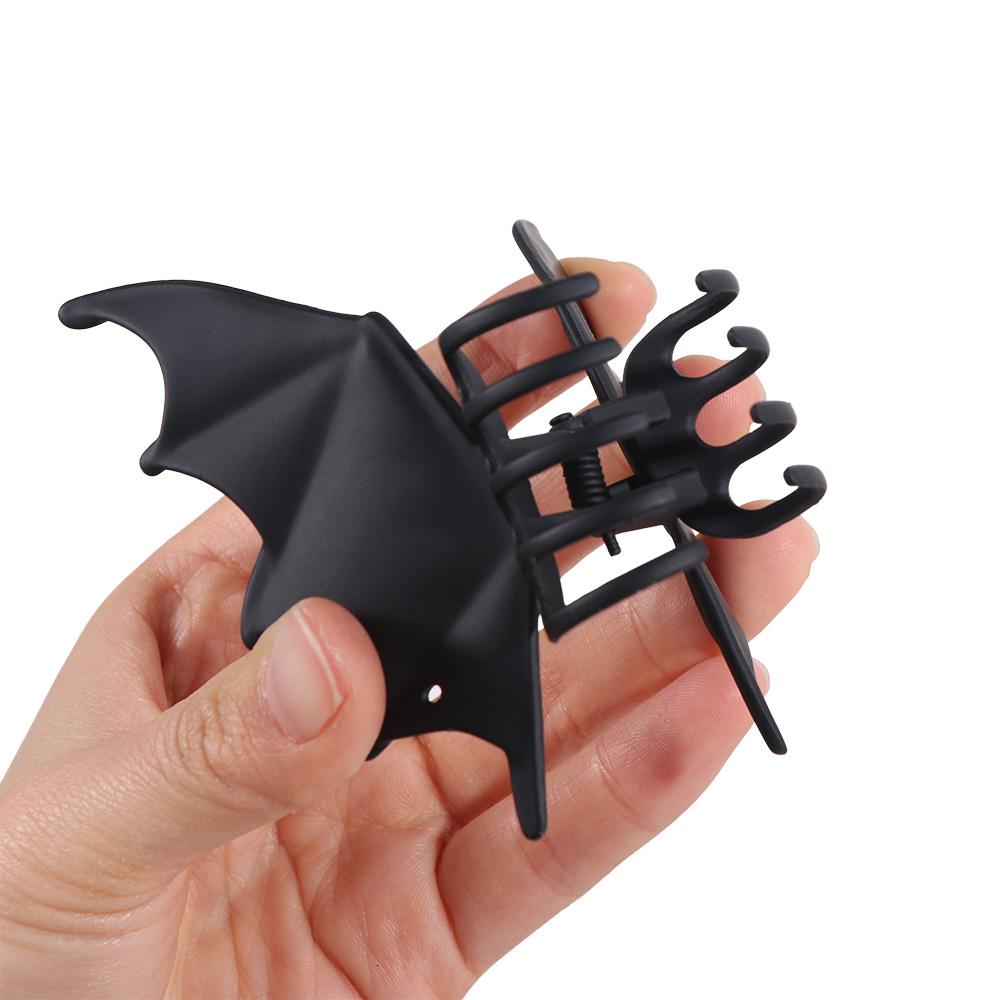 Matte Black Bat Wings Ponytail Holder Zinc Zinc Alloy Shark Clip Cute Halloween Hair Claw  Party