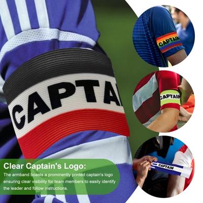 Soccer Captain Armband Outdoor Team Sports Player Band Adjustable Nylon Elastic Armband for Football Rugby Basketball