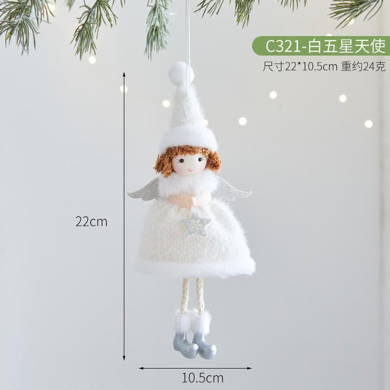 Christmas Angel Girl Doll Ornament With Tulle Skirt Tree Decoration Festive Hanging Decor Gift