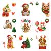 Christmas Decorations Gift Box Static Stickers Shopping Mall Window Decoration Christmas Wreath Puppy Glass Stickers