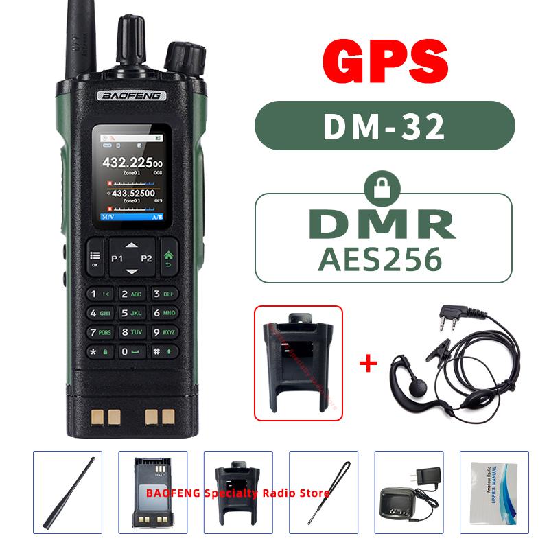 Baofeng DM32 DMR Digital Belt Clip Walkie Talkie with GPS Wirless Copy Frequency AES256 TDMA Dual Time Slot AM FM APRS Ham Radio