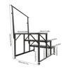 Portable Step Stool 3-Step with Handrail 450lbs Load Steel Folding Ladder for Travel Trailer Porch