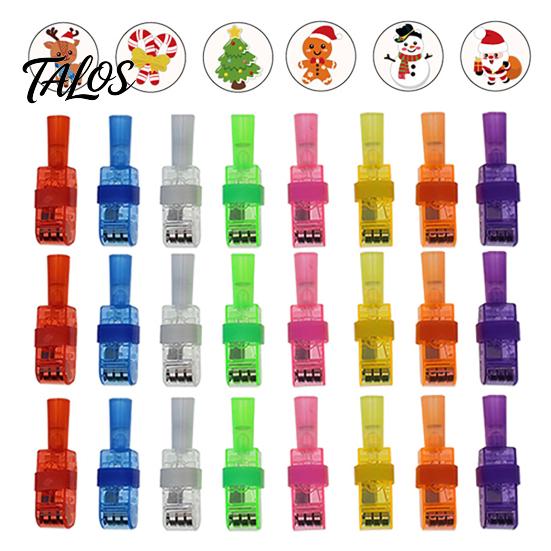 Snowman Reindeer Finger Lamps 24Pcs Christmas Projector Rings, LED Light‑Up Lights, Projection Rings for Kids Xmas Party Favors, Adjustable Stocking