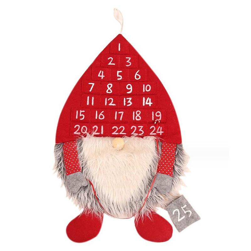 1 Stück Weihnachts-Advents-Timer Zuhause Tür Party Geschenke Gesichtslos Weihnachts-Countdown Ornamente Wandbehang Anhänger Weihnachtsmann Puppe