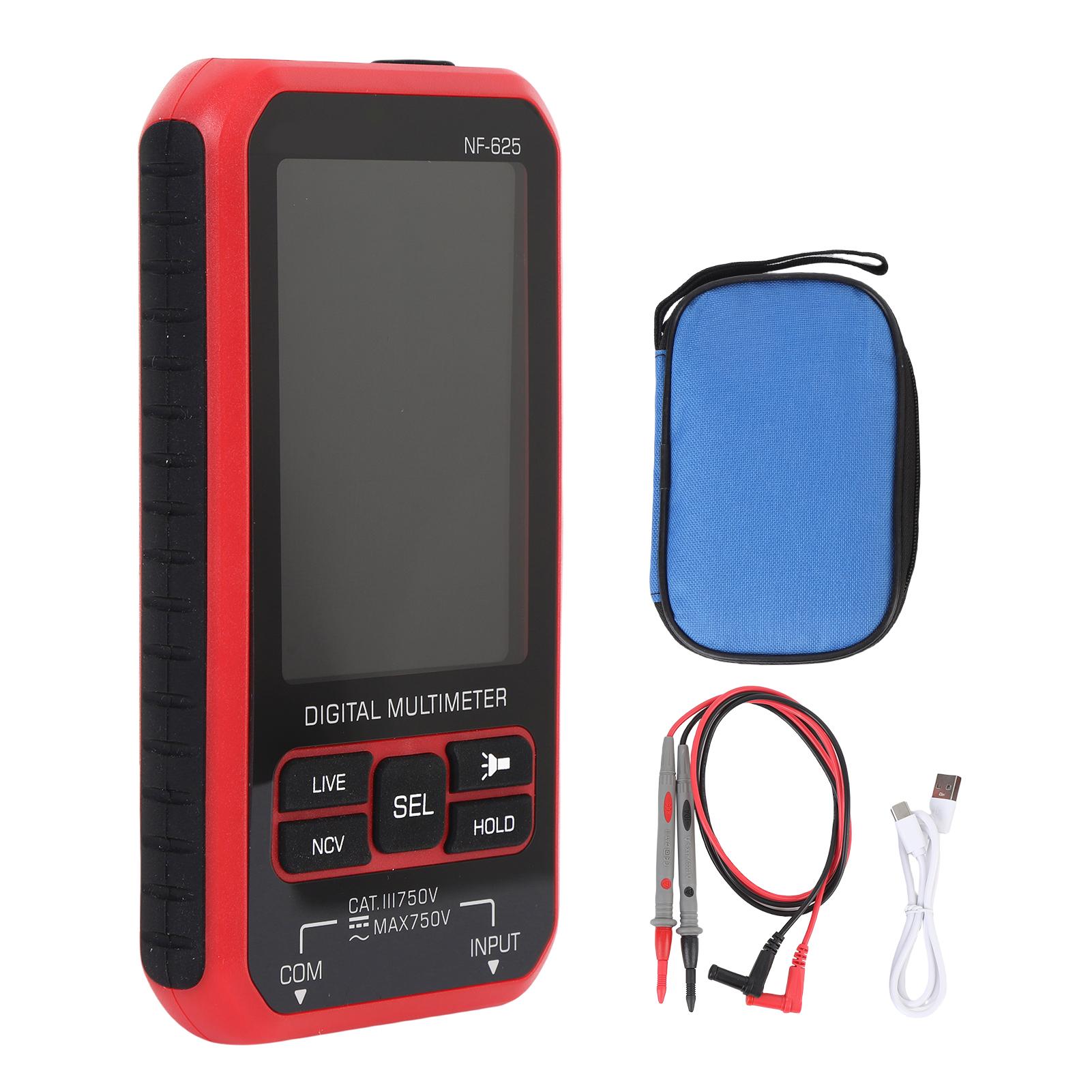 

Smart Digital Multimeter, 6000 Counts, Rechargeable Multitester with Large LCD Display, ACDC