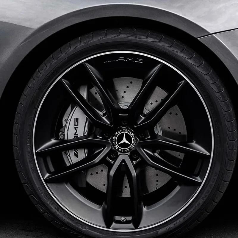 4 SZTUKI 56mm 65mm Naklejka z Emblematem Środkowego Kołpaka Koła Samochodowego dla MERCEDES BENZ W203 W204 W205 W209 W210 W211 W212 W176 W166 W163 W221