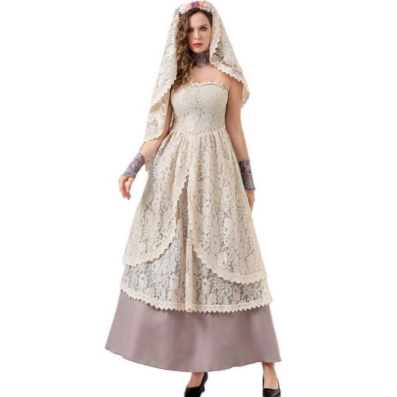 Cosplay European and American Halloween Renaissance Vintage Dress Dress Victorian Lace Dress