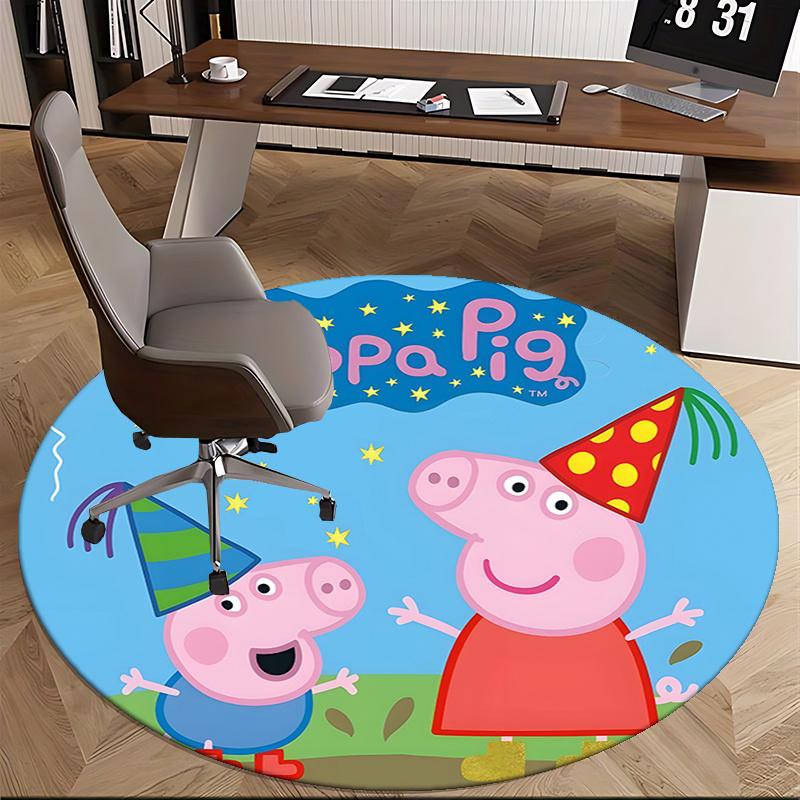 Peppa Pig Party Hat Chair mat Round Rug-Office carpet, Non-slip, Suitable for Living Rooms, Bedrooms decor.1205153a