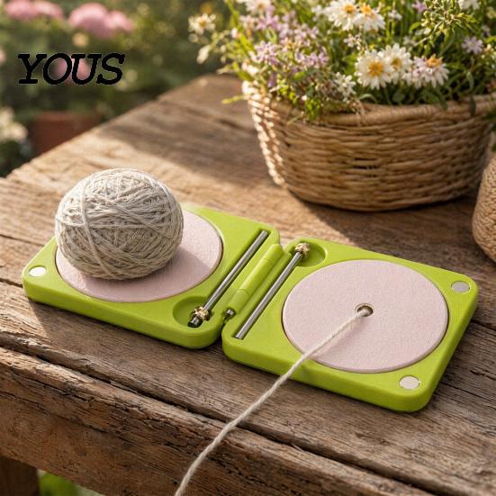 Zusammenklappbarer Garnständer Tragbarer Halter für Häkeln & Stricken, Rotierender Faltbarer Doppelwickler Spinner Leichte Organizer Box Anfänger,