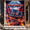 Truck (86) Theme Custom Tapestry Personalized Custom Name Text Wall Hanging Tapestry Home Decor Background Cloth