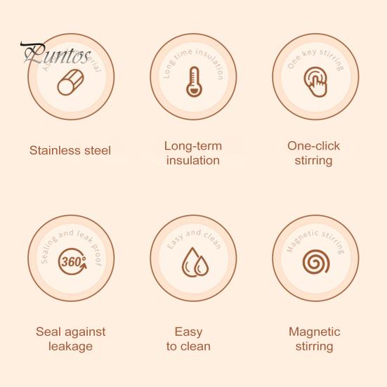 Self Stirring Coffee Mug USB Rechargeable Electric Blender Cup Automatic Mixing Cup for Home Office Travel Hot Cold Drinks