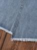 Single-piece fashionable, simple, retro ripped denim skirt for older girls, new spring/summer style.