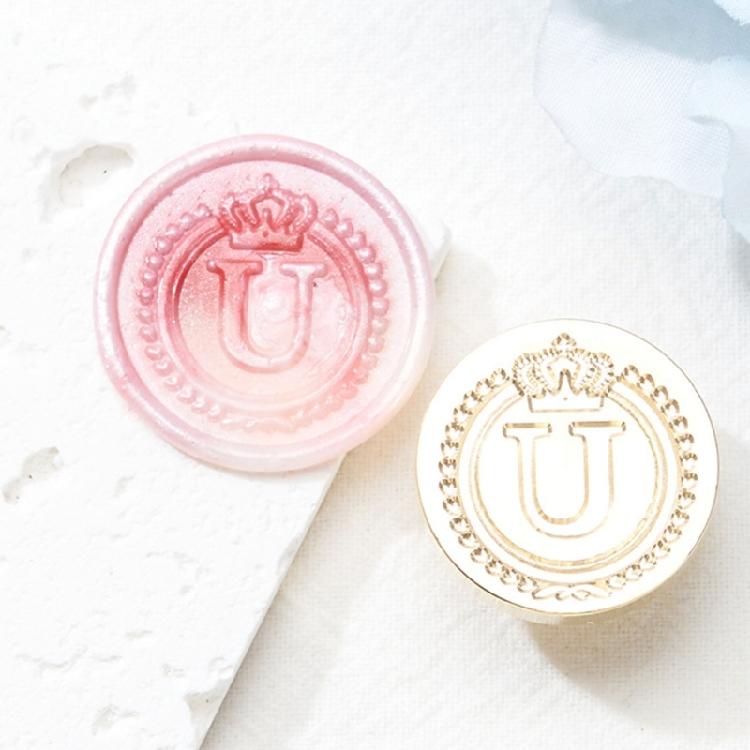 Brass Head Seal Stamp Crown Letters Sealing Wax Stamp for Letter Invitations Decoration English Letters Wax Seal Stamp