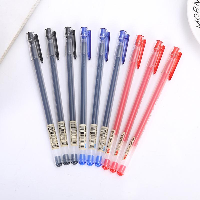 Hobby 8763 Belans Neutral Pen 0.35mm Large Capacity Signature Pen - Red, Blue, Black Ink for Students & Office