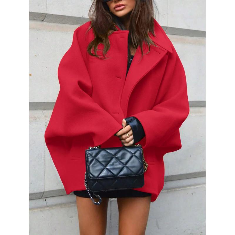 Womens Oversized Wool Blend Coat Winter