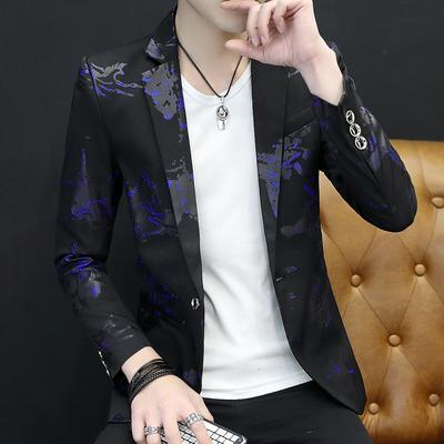 Men's Casual Blazer Floral Print Slim Fit Jacket Man Stylish Mens Clothing Plus Size Suit Coat Male Fashion Blazer Masculino