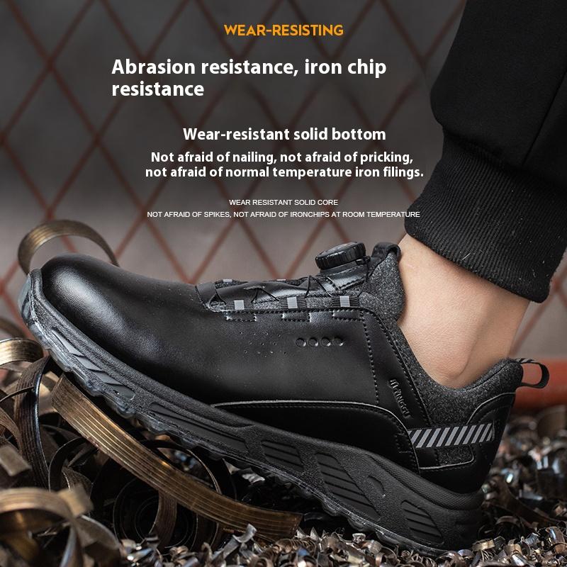 Leather Waterproof Non Slip Work Boots for Men Safety Shoes Steel Toe Sneaker Male Puncture Proof Protective Footwear