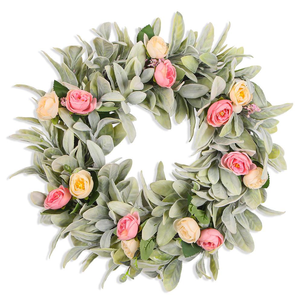 Garland Door Hanging Summer Wreath Easter St. Patrick'S Day Wreath Rabbit Earflower Wreath