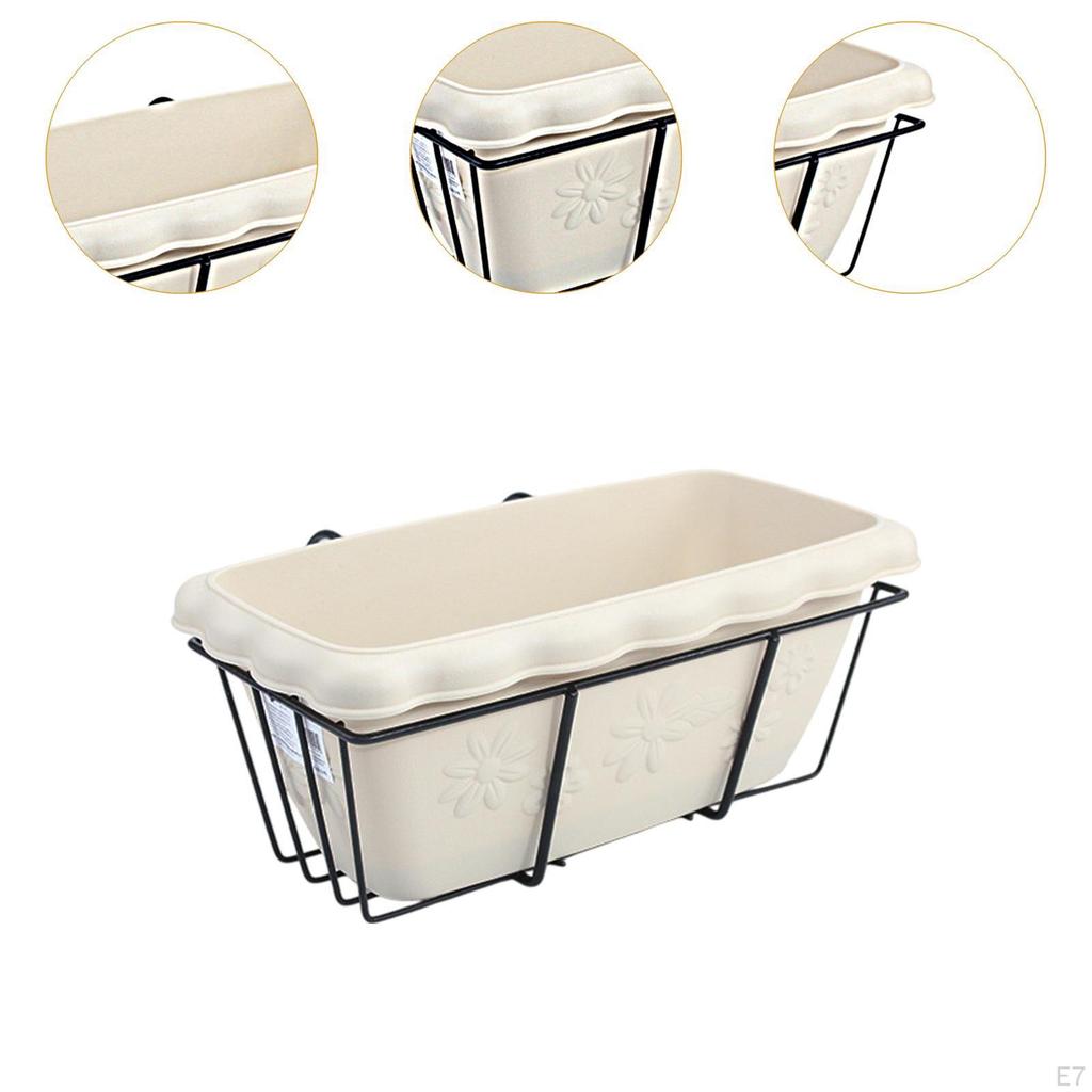 Balcony Railing Flowerpot with Tray And Rack for Outdoor