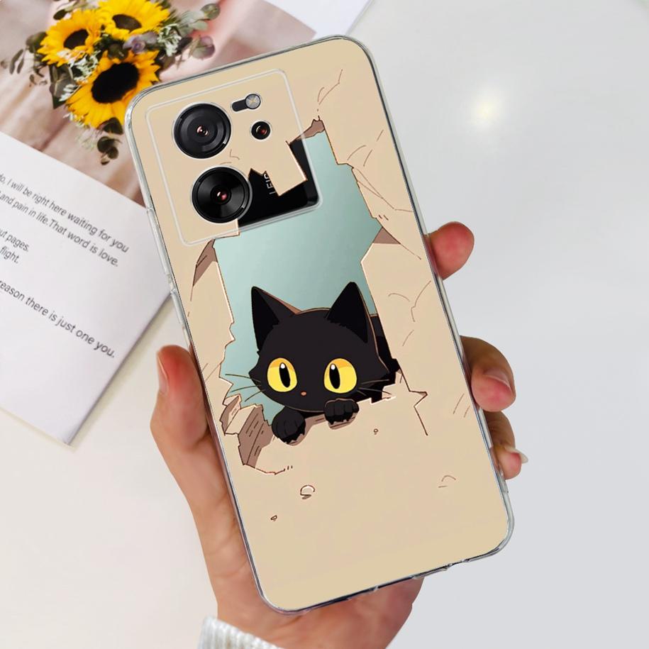 For Xiaomi 13T Pro Case Fashion Flowers Shockproof Soft Silicon Protector Clear Coque For Xiaomi 13T Phone Cases Mi 13TPro Funda