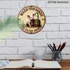 2D Flat 1pc, Round Printed Aluminum Metal Sign Featuring A Handwashing Slogan and A Cute Pig Theme, 8x8 in, Suitable for Decorating Doors, Walls
