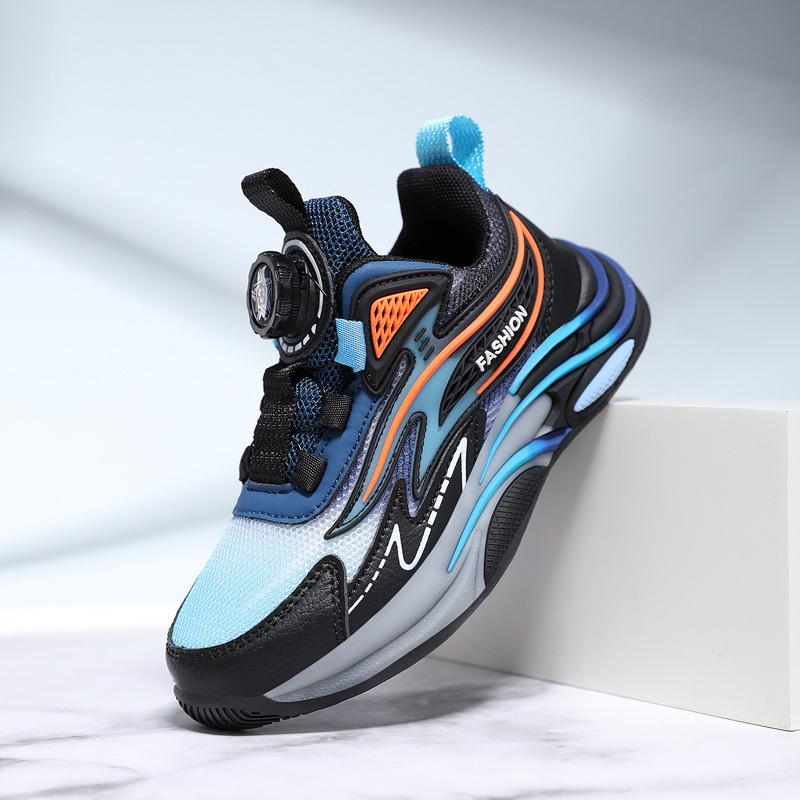

2026 spring and autumn new rotating buckle children s sneakers boys non-slip dad shoes running shoes 28 inner length 17.7