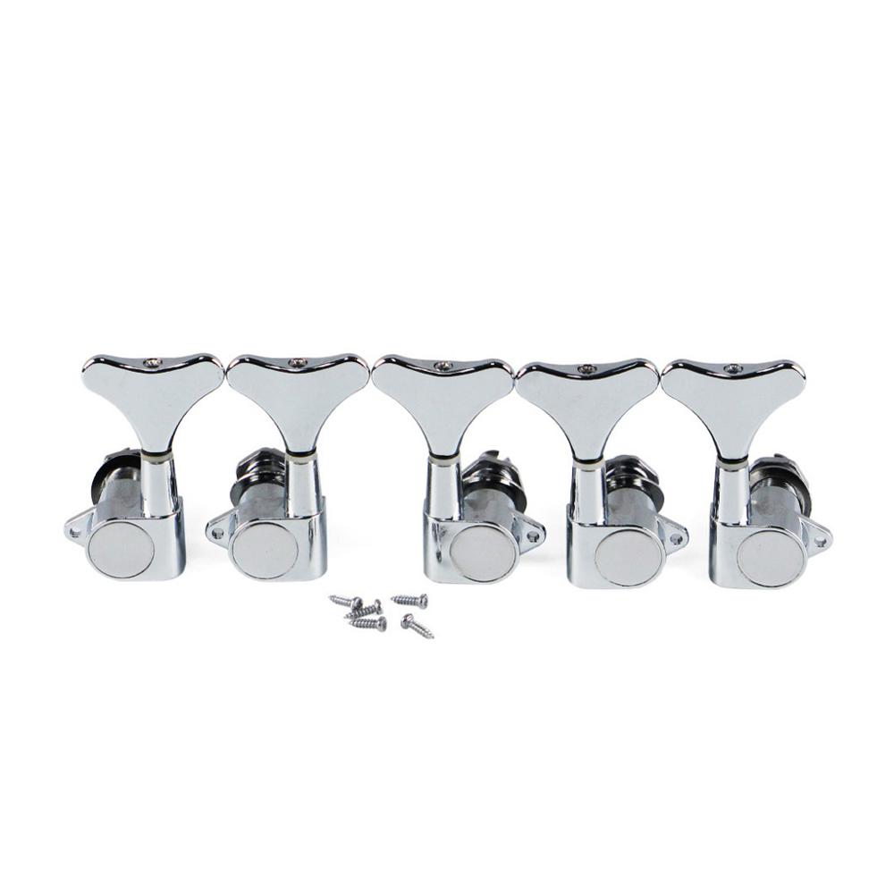 

FLEOR Set of 5pcs Bass Machine Heads Tuning Pegs Tuners Keys 2L3R / 2R3L for Electric Bass 5 Strings