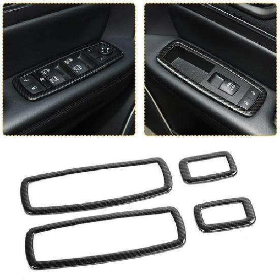 Window Lift Switch Trim Cover Styling for Dodge Charger 2011-19 Carbon Fiber