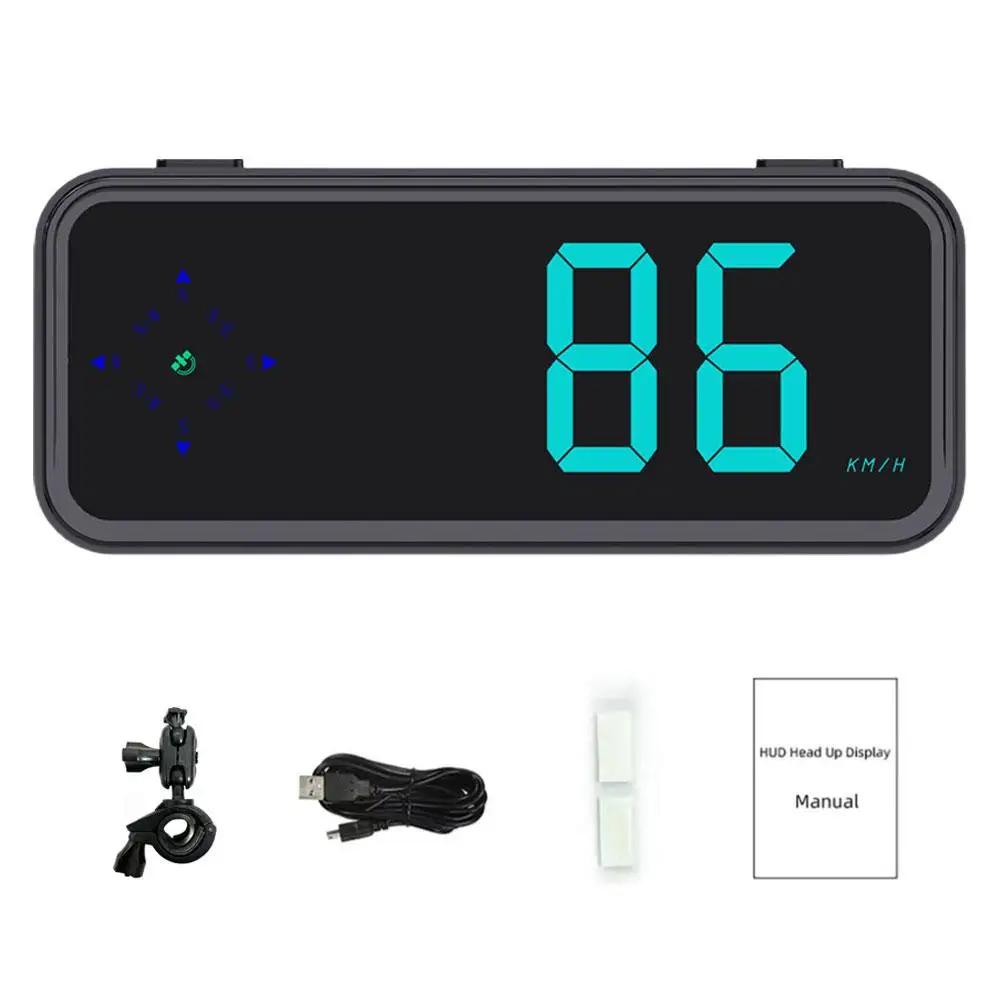 Car Head-up Display With Compass GPS Digital Speedometer Electronics Speed Windshield Accessories Car Projector Y0P9