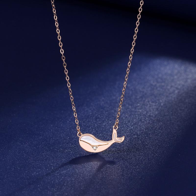 

Ожерелье в виде кита, женское, легкое, роскошное, белое, рябчиковое, нишевое, высококачественный дизайн, подвеска в виде ключицы для девушки, подарок на день рождения
