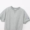 Champion Basic Short Sleeve Cotton USA Heather Crew Fleece Logo Garment Women's Sweatshirt, Gray, Neck, Lining, One-Point Embroidery, Wash, CW-B005