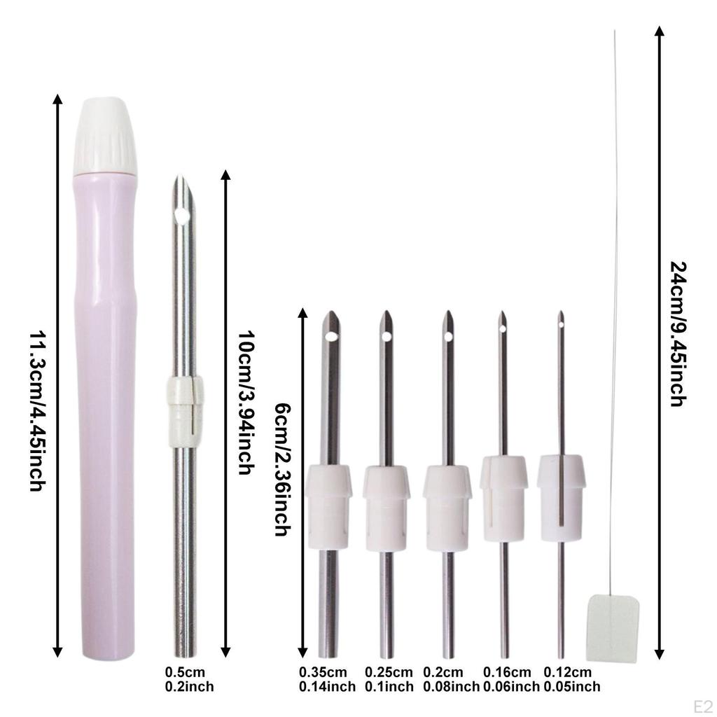 Punch Needle Tool DIY Craft Stitching Rug Hooking Smooth Punching for Starter Adjustable