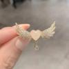 Girls Fashion Gifts Love Angel Wings Brooch Personalized Corsage Zircon Suit Accessories Collar Explosion-proof Buckle Gift