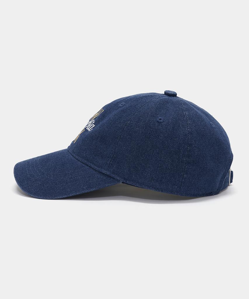COLUMBIA UNIVERSITY New York Emb 6 Panel Denim Cap_Midnight Jean
