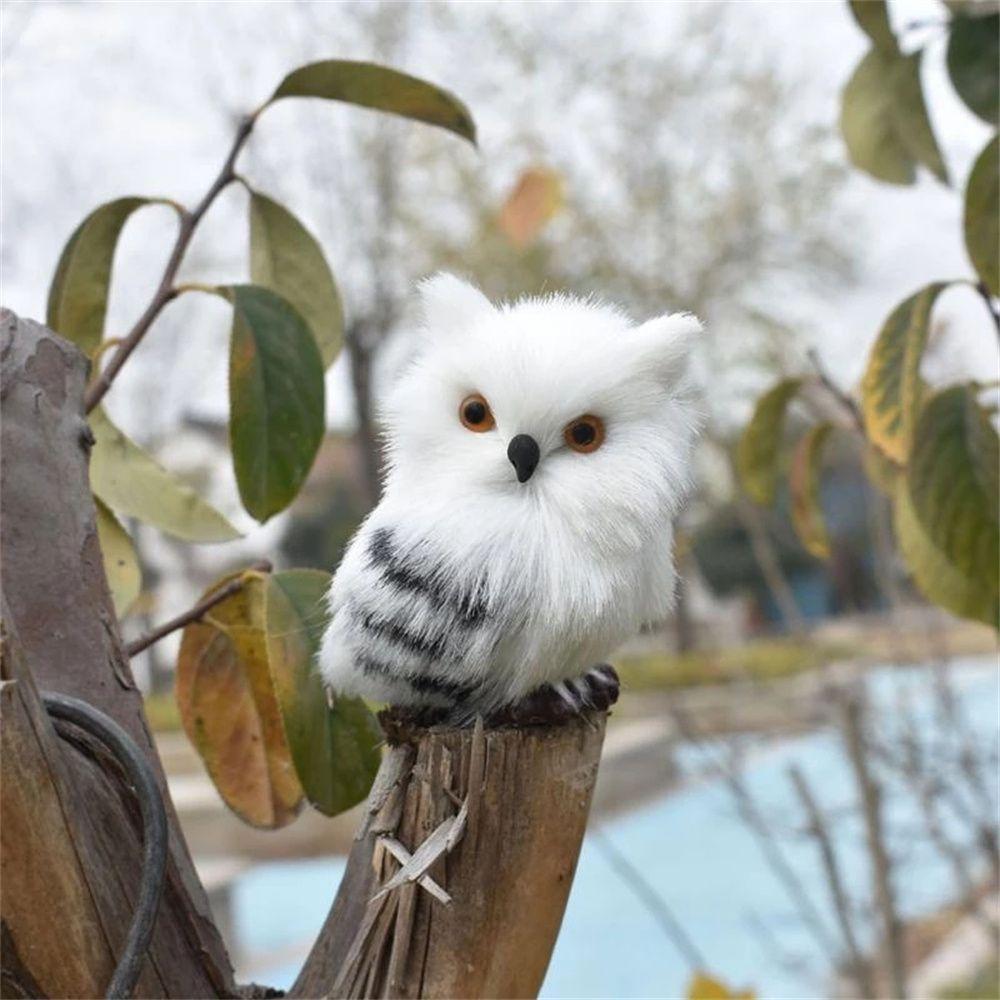 Miniature Figurines Desktop Craft Owl Plush Toys Lifelike Animal Owl Artificial Owl Owl Ornament