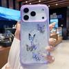 Bling Glitter Butterfly Phone Case for IPhone 17air 16 12 13 14 15 Pro Max Transparent Candy Color Epoxy Silicone Back Cover