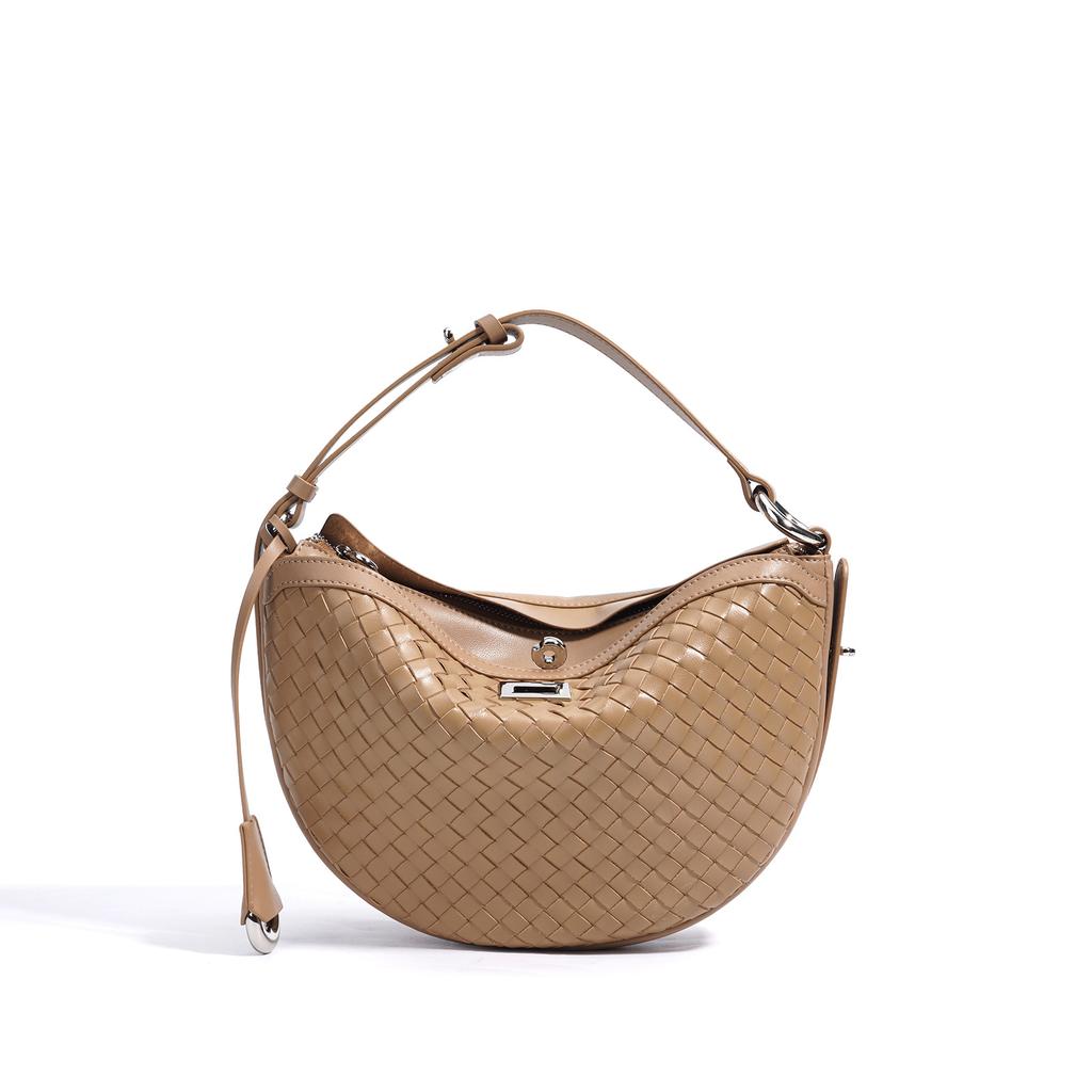 New Woven Niche Design Crescent Bag Shoulder Bag Fashion Simple Casual Messenger Bag Women