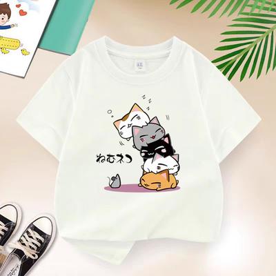 Kindermode Tops Zomer Schattig Kinder T-shirt met Korte Mouwen Europese en Amerikaanse Cartoon Print