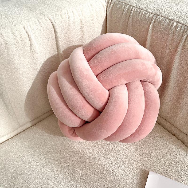 Soft Throw Pillow Hand Knot Cushion Sofa Round Handmade Knotted Ball Car Bedding Stuffed Pillow Bed Living Room Chair Home