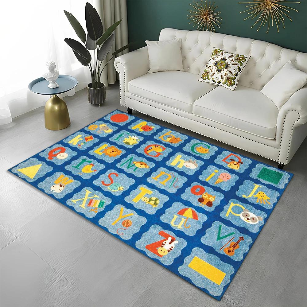 ABC Early Education Cartoon Kids Playroom Alphabet Children Crawling Area Rug,Carpet for Living Room Bedroom Sofa,Non slip Mat